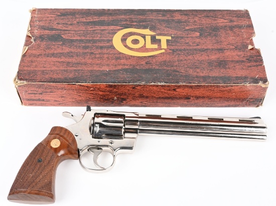 ANIB COLT NICKEL 8" PYTHON .38 TARGET REVOLVER