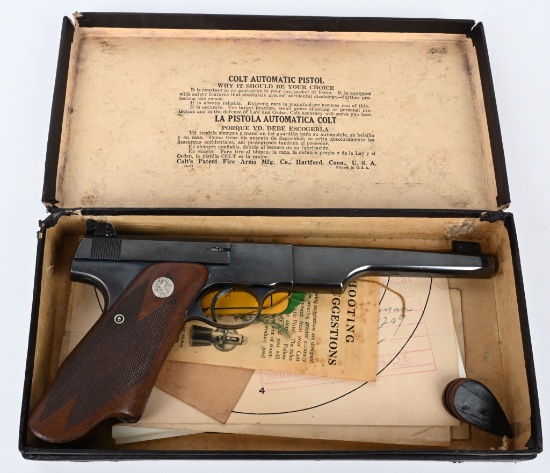 BOXED PRE WAR COLT MATCH TARGET WOODSMAN PISTOL