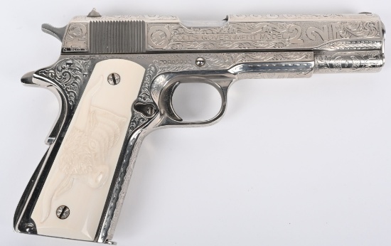 DAVID HARRIS CATTLE BRAND ENGRAVED COLT 1911 GOV'T