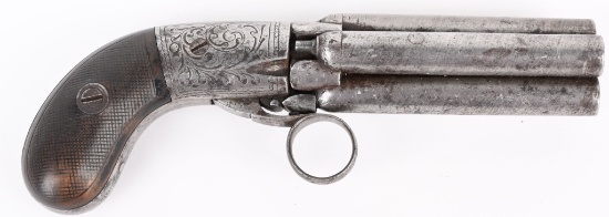 BELGIUM 4-BARREL CLUSTER REVOLVING PISTOL