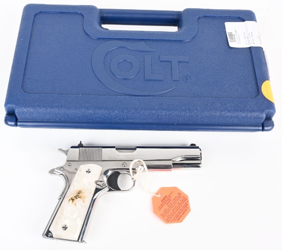 MIB COLT FACTORY NICKEL .38 SUPER MODEL 1911