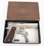 NEAR NEW BOXED COLT NICKEL PRE 70 MODEL 1911-A1