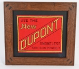 FRAMED DUPONT POWDER ADVERTISING FELT