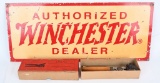 WINCHESTER METAL AD SIGN & BOXED IDEAL MOLD