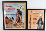 LOT (2) VINTAGE FRAMED SAVAGE GUN ADVERTISING