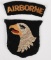 WWII BRITISH MADE 101ST AIRBORNE PATCH ROCKER WW2
