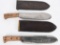 2- WWII USMC BOLO KNIVES + SHEATHES