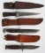 WWII US ARMY & NAVY FIGHTING KNIFE LOT OF 3 WW2