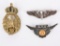 WWII US & ITALIAN INSIGNIA GROUP WINGS CAP BADGE
