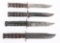 USMC FIGHTING KNIFE LOT OF 4 CAMILLUS MK-2 KABAR