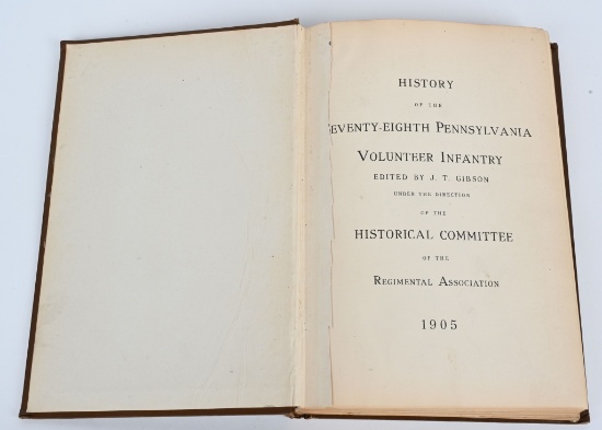CIVIL WAR 78th PENNSYLVANIA INFANTRY UNIT HISTORY