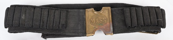 US M1887 45/70 CARTRIDGE BELT W/ MASS MILLS PLATE