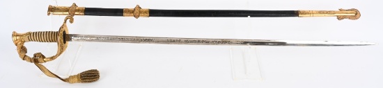 1905 ENGRAVED PRESENTATION US NAVY OFFICER SWORD