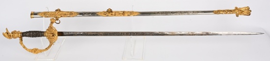 AMES MODEL 1860 STAFF PRESENTATION GRADE SWORD