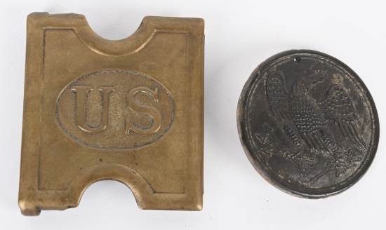 CIVIL WAR CARTRIDGE PLATE INDIAN WARS BELT BUCKLE