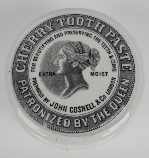 QUEEN'S CHERRY TOOTH PASTE POT CIRCA 1880's