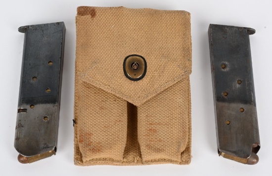 WWI MAGAZINE POUCH WITH ORIGINAL M1911 MAGAZINES
