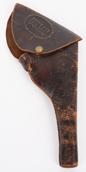 LEATHER USMC .38 COLT 1905 FLAP HOLSTER