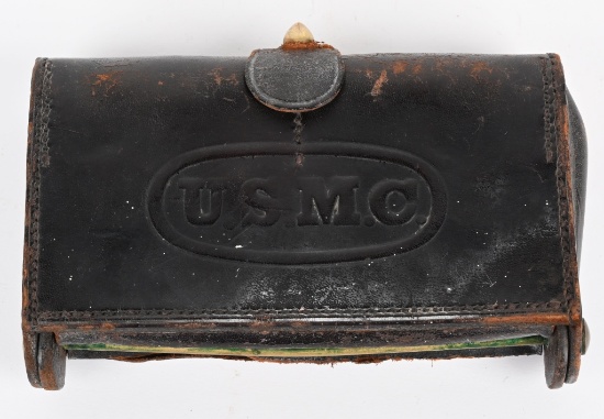 USMC MARKED M1874 MCKEEVER POUCH W/CLIPS/AMMO
