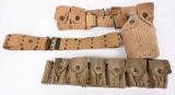 WW1 MILLS CARTRIDGE BELT LOT W EAGLE SNAPS
