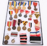 WW1 BRITISH FRENCH GERMAN BELGIUM MEDAL LOT OF 19