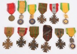 WW1 & WWII FRENCH MEDAL LOT OF 13 VALOR MEDALS