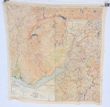 WWII ESCAPE AND EVASION C/D MAP D-DAY USED WW2
