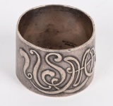 SILVER 1920 NAMED US MILITARY ACADEMY NAPKIN RING