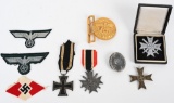 WWII NAZI GERMAN MEDAL & INSIGNIA LOT IRON CROSS