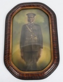 POST WW1 FRAMED IMAGE OF A BLACK OFFICER 1920's