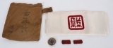 WWII CHINESE AIR FORCE FLYING TIGERS PIN SCARF LOT
