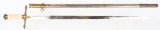VINTAGE BONE HANDLE SWORD ENGRAVED BLADE