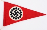 WWII NAZI GERMAN DAF CAR PENNANT OR FLAG WW2