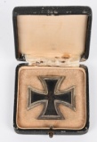 WWII NAZI GERMAN CASED IRON CROSS 1ST CLASS #100