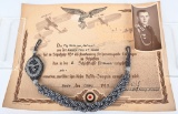 WWII NAZI GERMAN LUFTWAFFE LANYARD DOCUMENT PHOTO