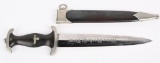 WWII NAZI GERMAN SS M33 SERVICE DAGGER W/ HANGER