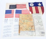 WWII US CBI INSIGNIA GROUPING BLOOD CHIT LEATHER