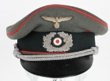 WWII NAZI GERMAN ARTILLERY OFFICER’S VISOR CAP WW2