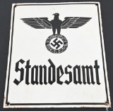 WWII NAZI GERMAN NSDAP ENAMELED SIGN W EAGLE WW2