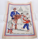 WWII UNCLE SAM & HITLER MONKEY POSTER WW2