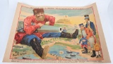 WW1 1914 RUSSIAN LUBOK POSTER W/ UNCLE SAM WWI