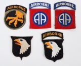 WWII AIRBORNE PATCHES 101st 82nd 17th PARATROOPER