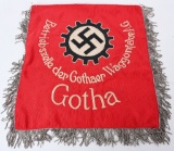 WWII NAZI GERMAN DAF PRODUCTION TRUMPET BANNER WW2