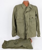 WWII US ARMY HBT FATIGUE COMBAT JACKET & TROUSERS