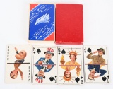 WWII VICTORY PLAYING CARDS ANTI MUSSOLINI HITLER