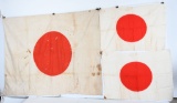 WWII JAPANESE NATIONAL FLAG LOT OF 3 WW2