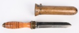 WWII US NAVY MKV DIVERS KNIFE W BRASS SCABBARD WW2