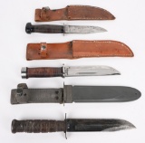 WWII US FIGHTING KNIFE LOT OF 3 MKII 225Q COMMANDO