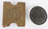 CIVIL WAR CARTRIDGE PLATE INDIAN WARS BELT BUCKLE