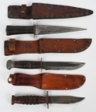 WWII US ARMY & NAVY FIGHTING KNIFE LOT OF 3 WW2